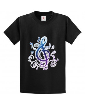 Music Notes Classic Unisex Kids and Adults T-Shirt